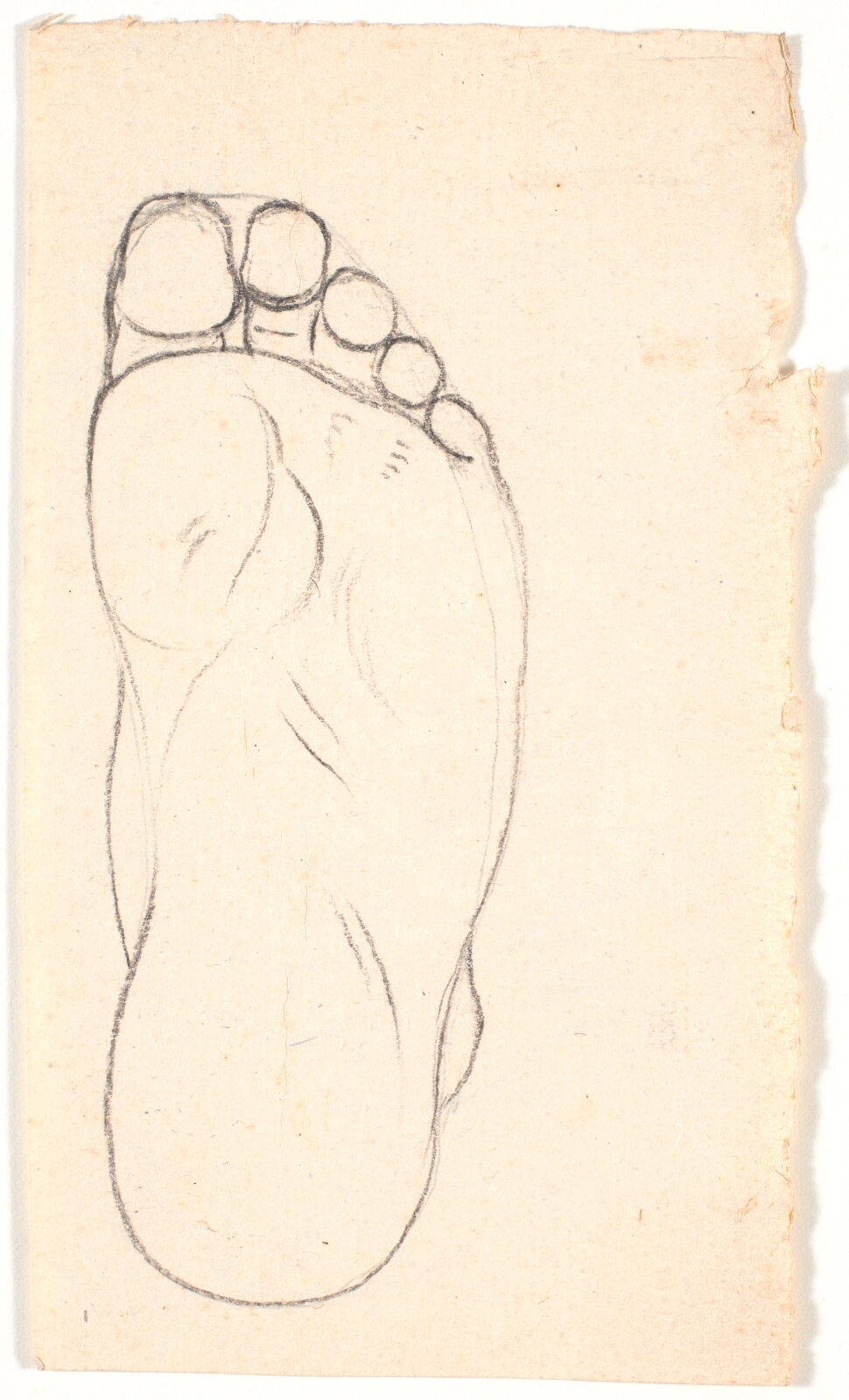 Nicolai Abildgaard, Studie af en fod set fra neden. Hælen t.h.