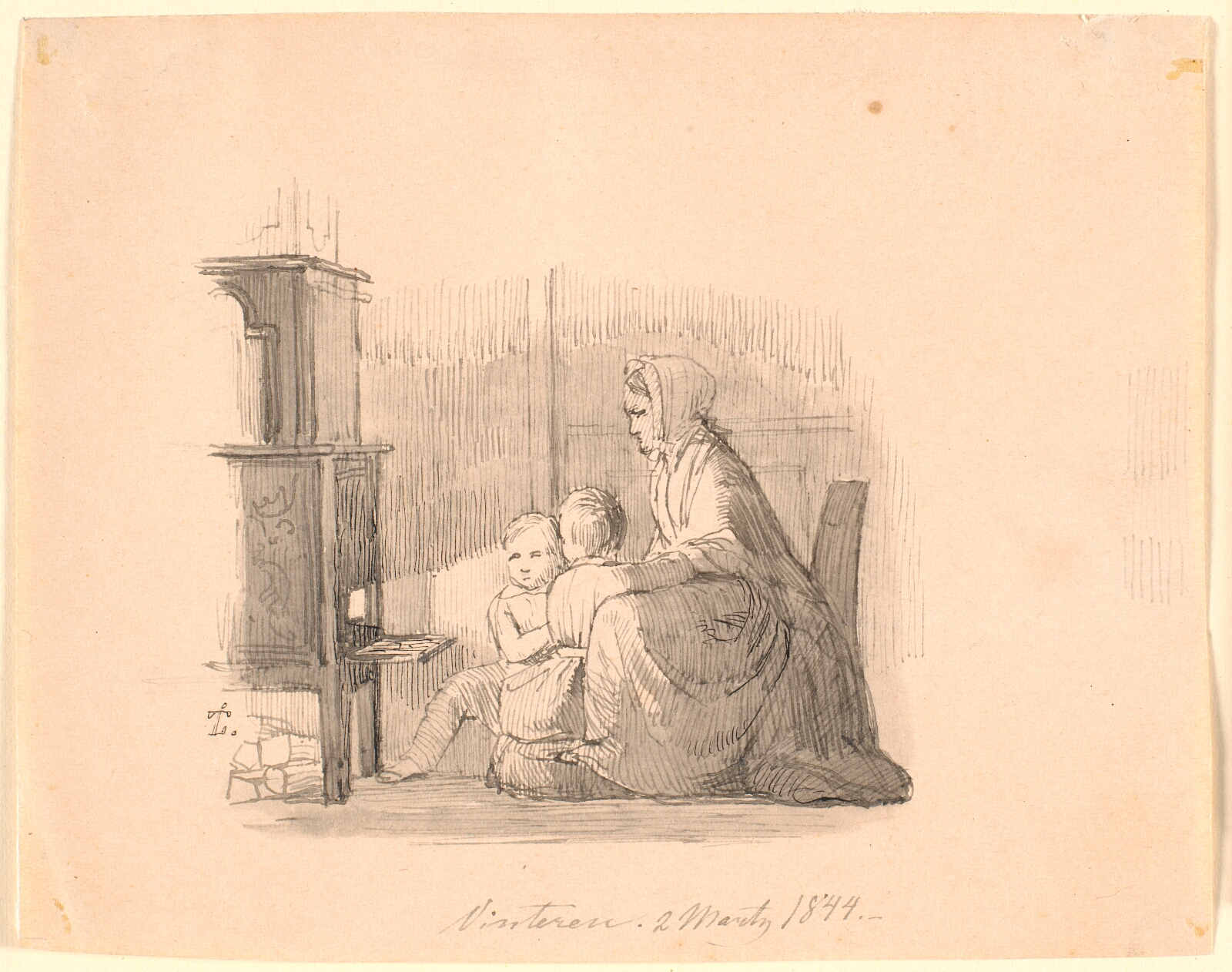 Johan Thomas Lundbye, Vinteren. Illustration til Kaalunds "Fabler for Børn". Se kommentar fra arkkatalog.