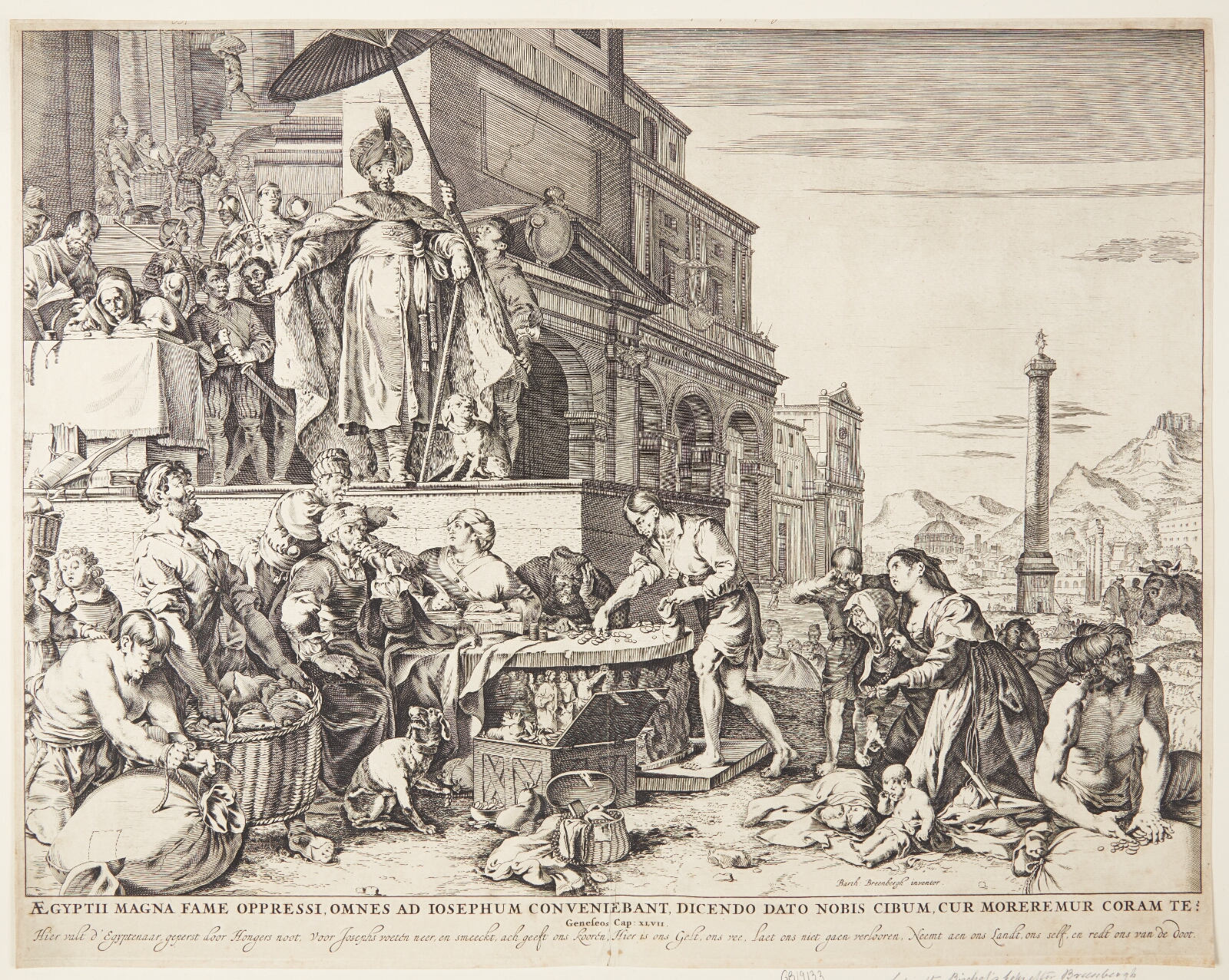 Bartholomeus Breenbergh, Josef uddeler kornet i Egypten