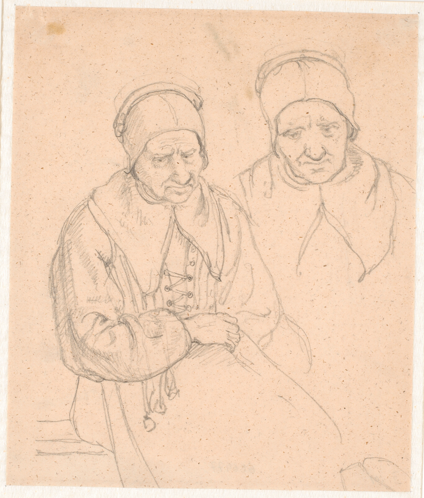 Wilhelm Marstrand, To studier af en gammel svensk kone