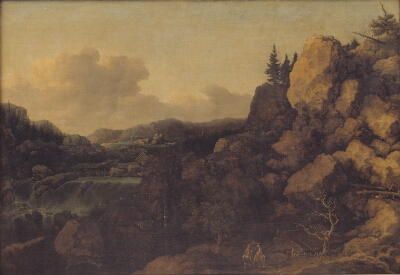 Mountain Landscape with a Couple of Horsemen in the Foreground