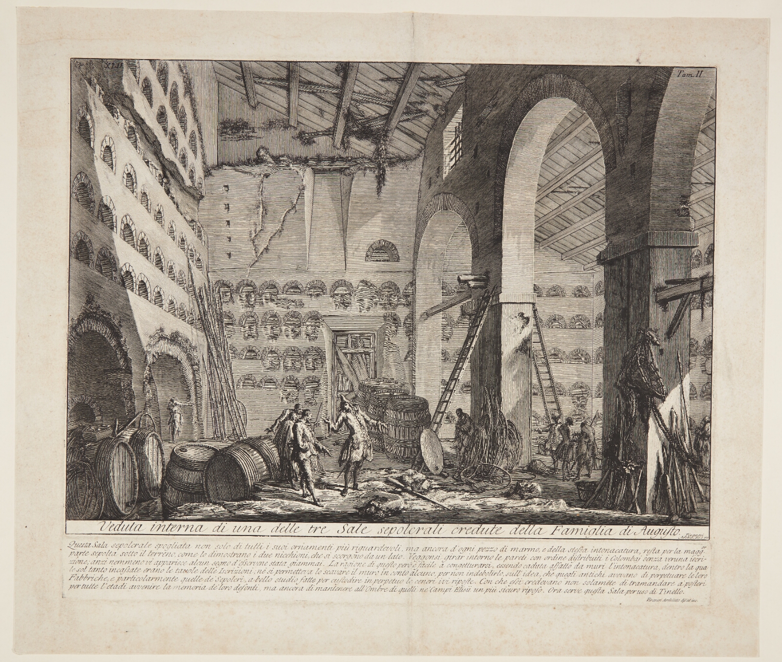 Giovanni Battista Piranesi, Det indre af tre store gravkamre, som menes at have tilhørt Augustus' hushold