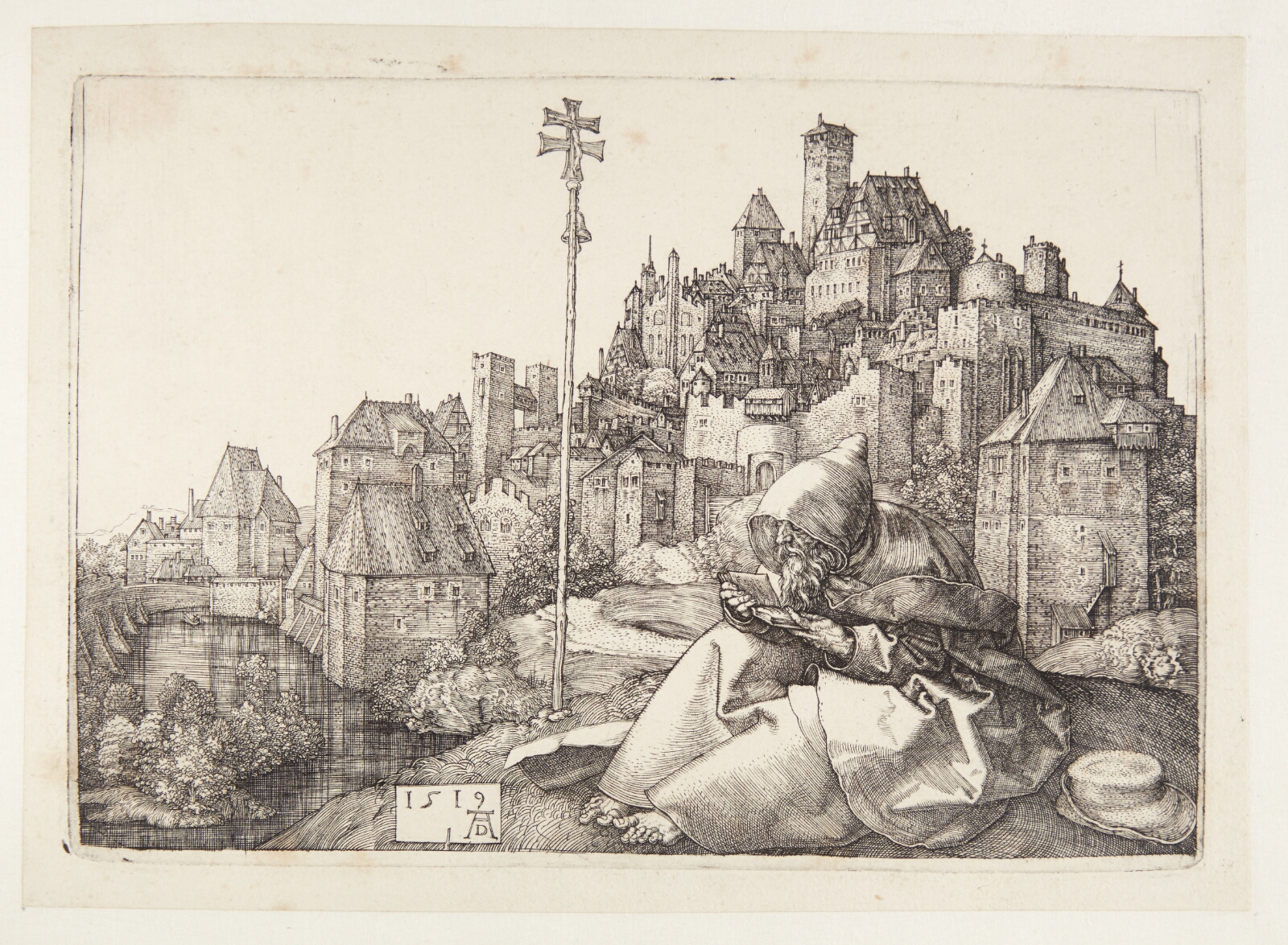 Albrecht Dürer, Den hellige Antonius foran en by