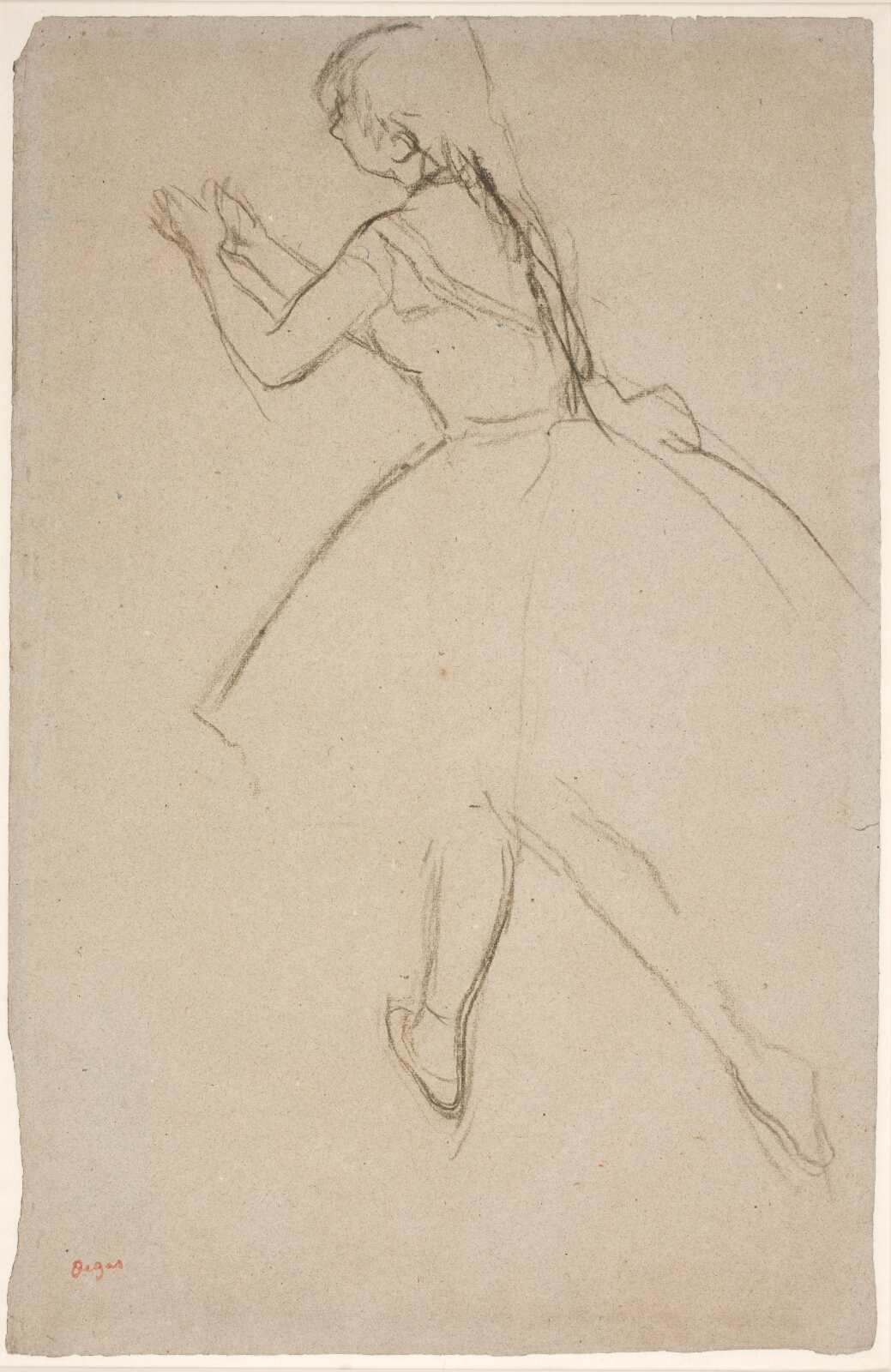 Edgar Degas, Danser i gåposition med armene strakt frem