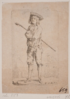 Mand med Stok, hel Figur, Müller, W.A., 1733-1816