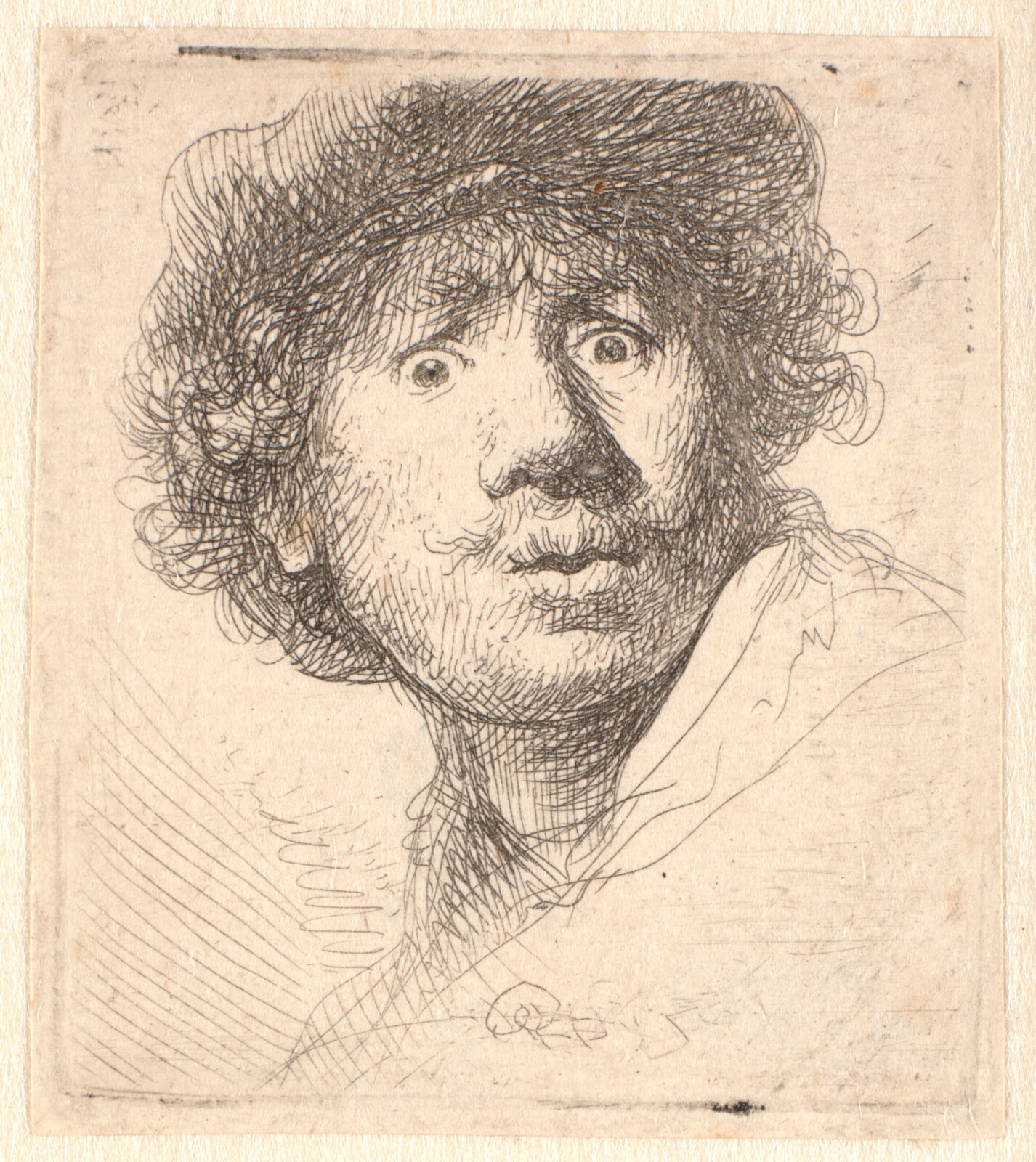 Rembrandt van Rijn, Selvportræt med stirrende øjne
