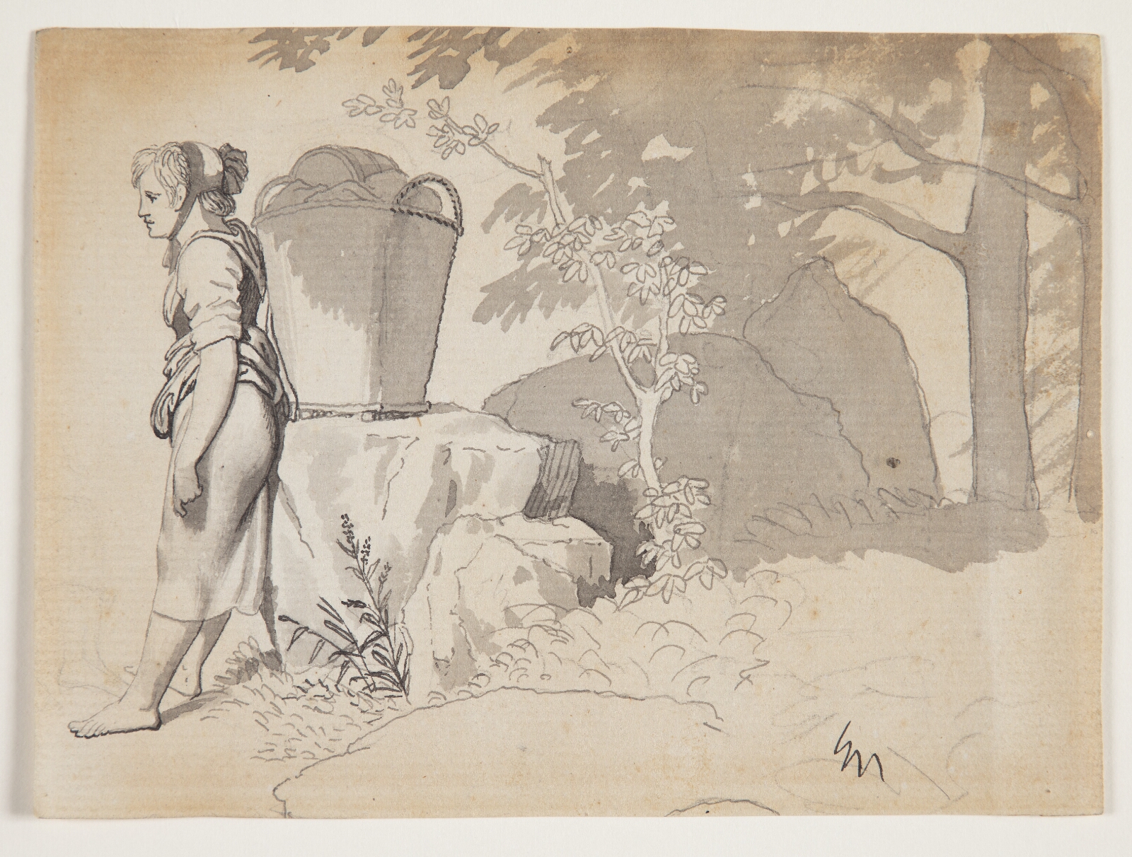 C.W. Eckersberg, En bondekvinde hviler sig