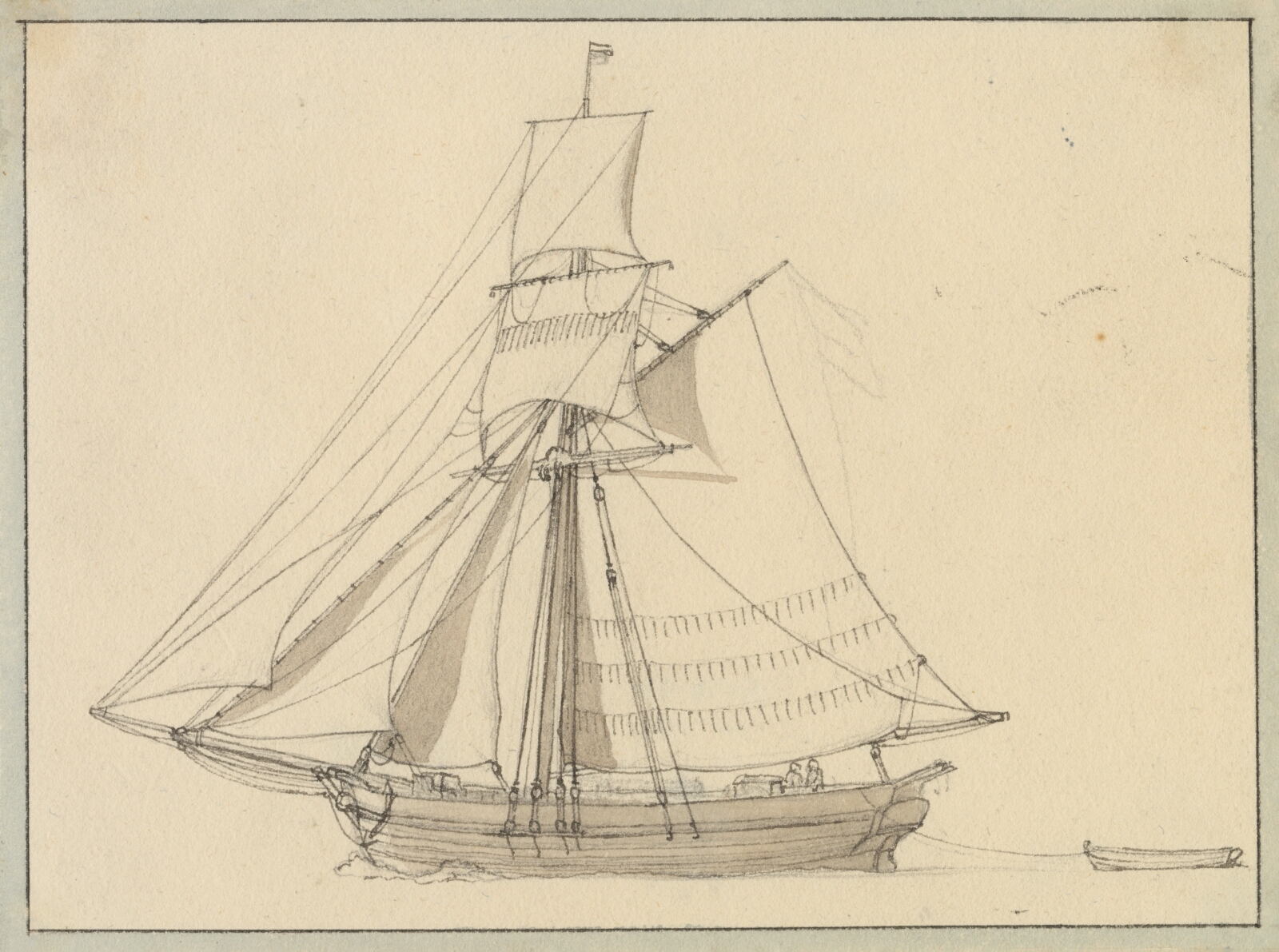 C.W. Eckersberg, En slup under sejl.