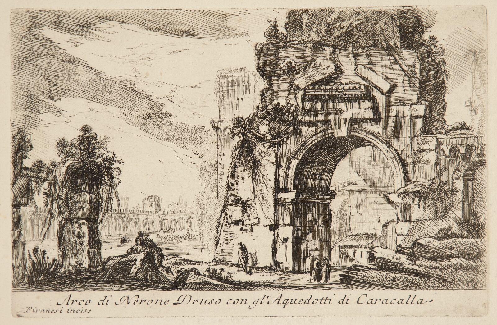 Giovanni Battista Piranesi, Drusus' triumfbue med Caracalla's akvædukt