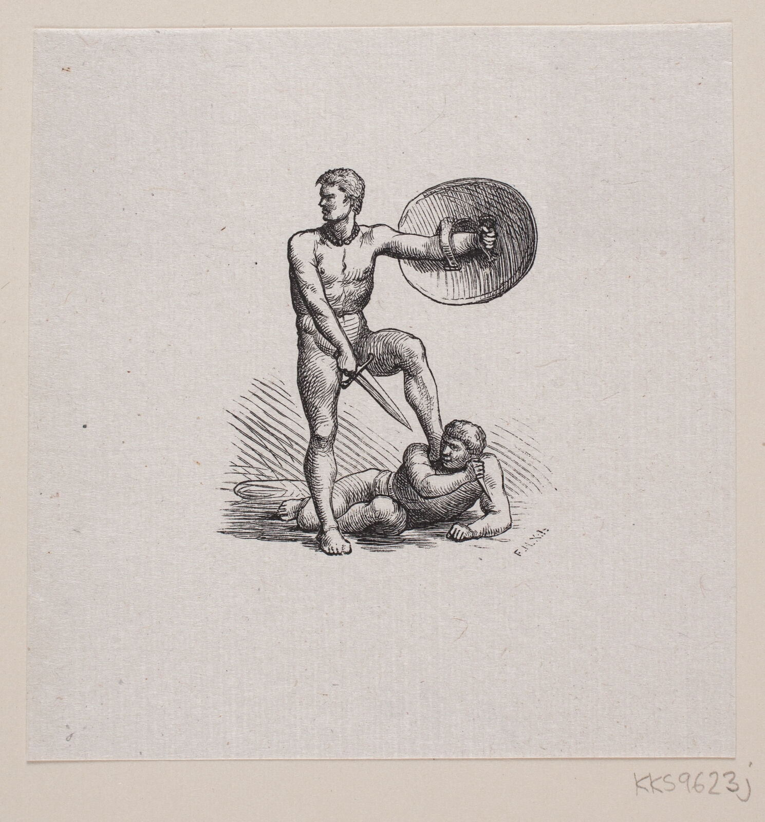 F. Hendriksen, Vignet til H. P. Holst, "Den døende Fægter"