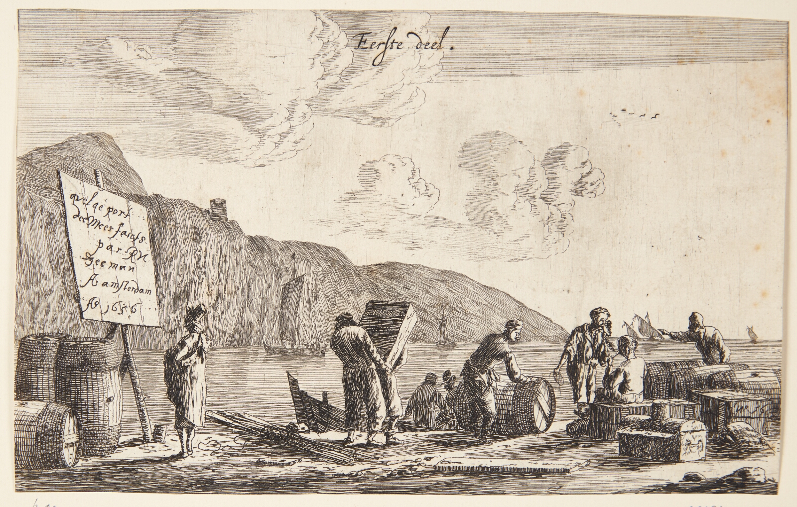 Reinier Zeeman, Søfolk på en kaj. Titelblad til "Forskellige havne".