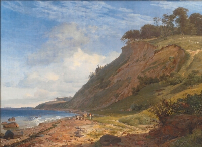 A Danish Coast. View from Kitnæs on Roskilde Fjord. Zealand, Lundbye, Johan Thomas, 1843