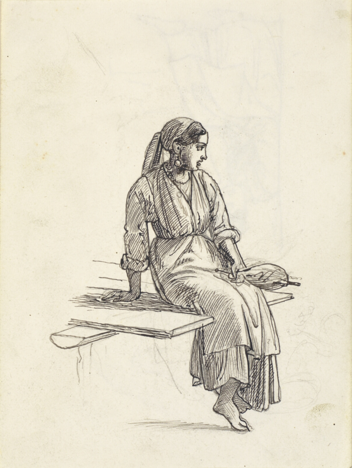 Wilhelm Marstrand, Siddende pige