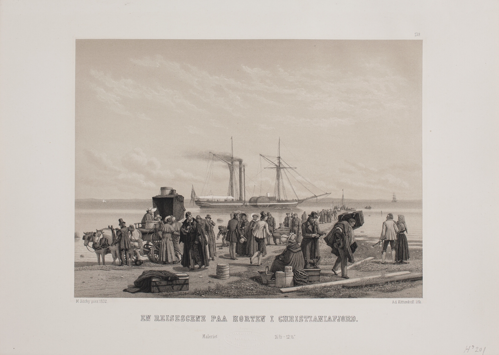 Adolph Kittendorff, En rejsescene på Horten i Christianiafjord