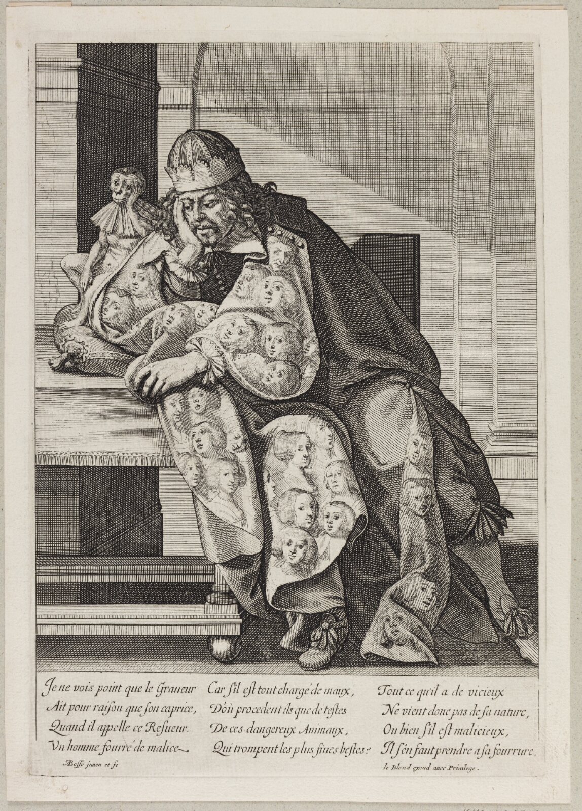 Abraham Bosse, En ulv i fåreklæder (L'Homme fourré de malice)