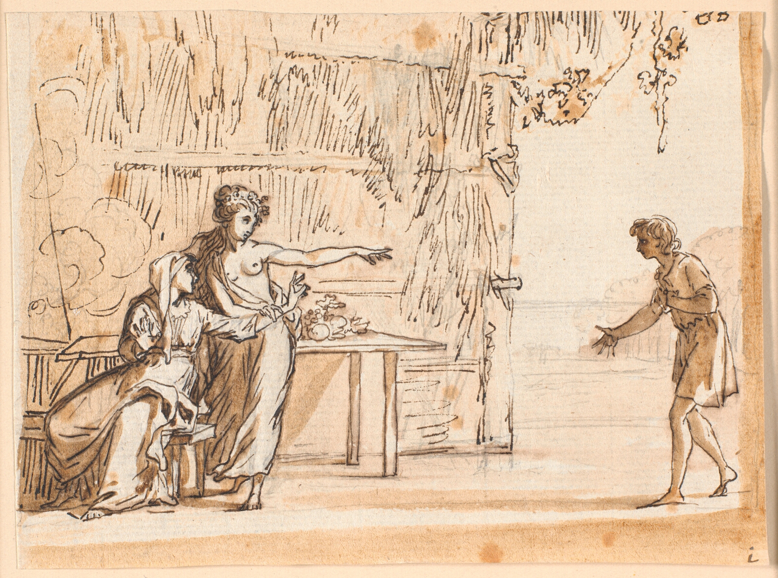 Jens Juel, En scene fra Salomon Gessners idyl "Le premier navigateur"