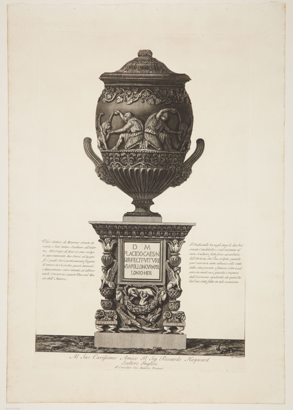 Giovanni Battista Piranesi, Marmorvase med en frise med slaver og griffer