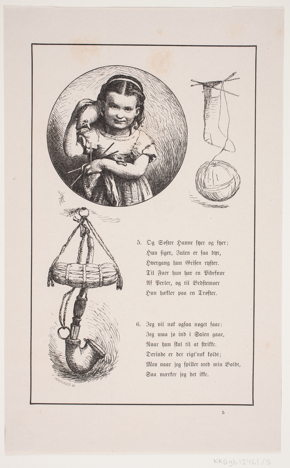 F. Hendriksen, Illustration til Johan Krohn, "Peters jul"