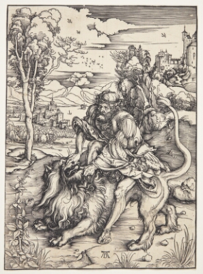Samson rending the lion, Dürer, Albrecht, 1494-1497
