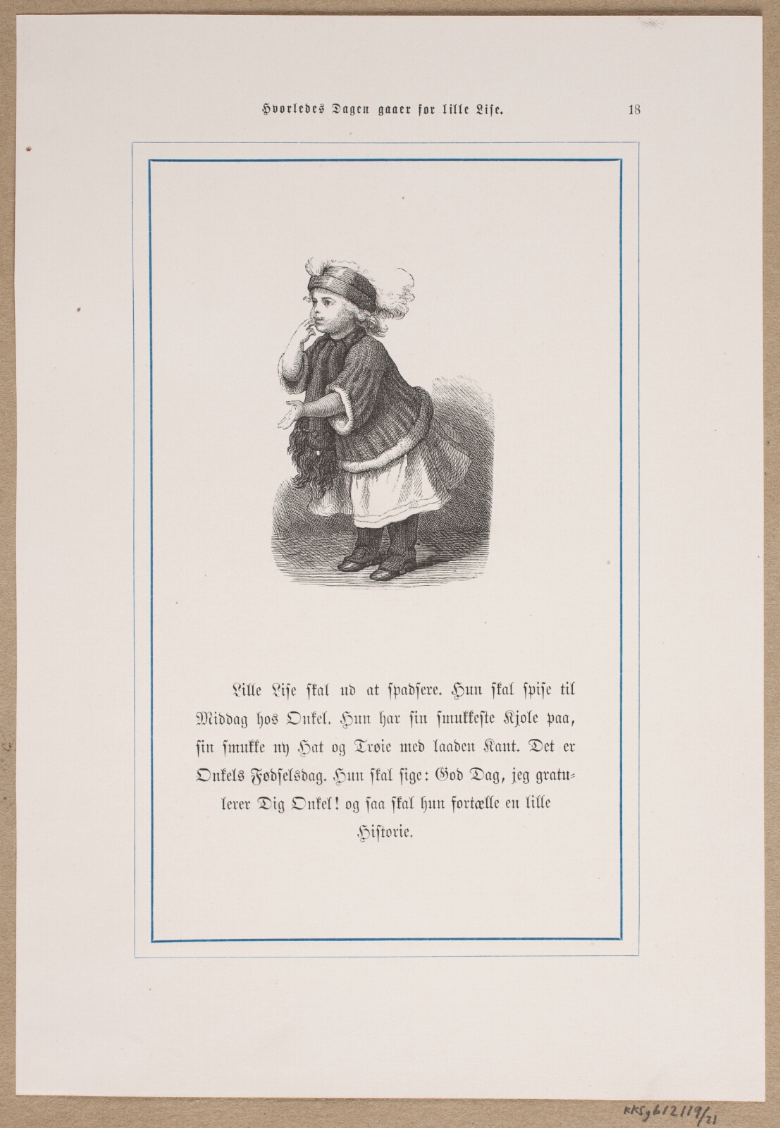 Lorenz Frølich, Illustration til "Hvorledes Dagen gaaer for Lille Lise"