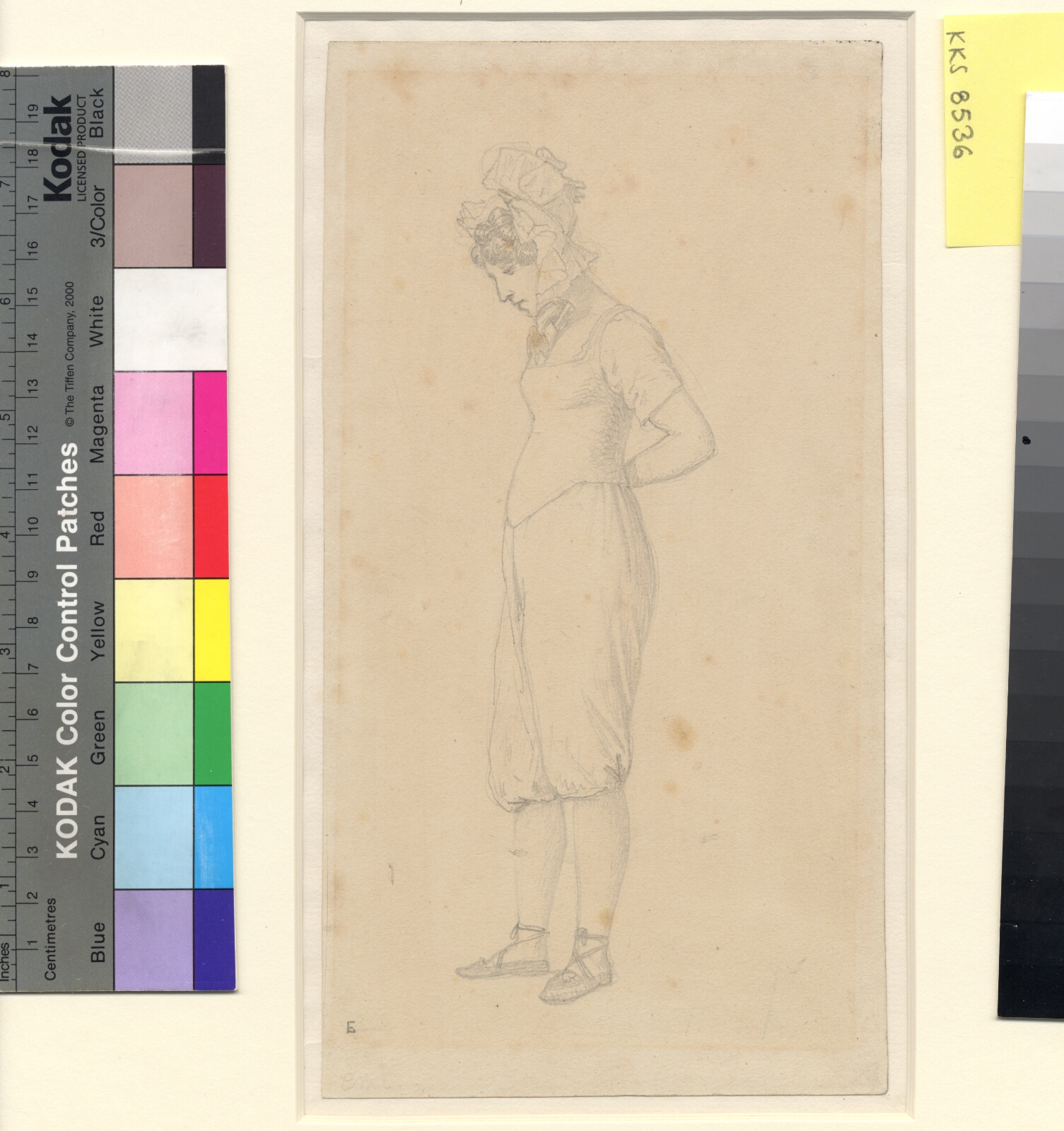 C.W. Eckersberg, Stående pige i undertøj.