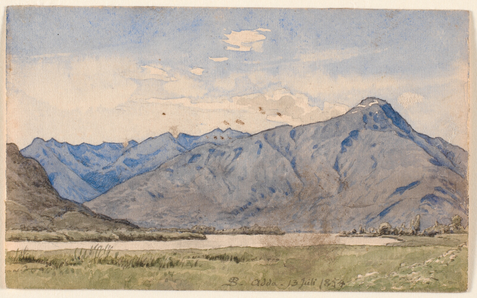P.C. Skovgaard, Italiensk landskab med en flod og bjerge.