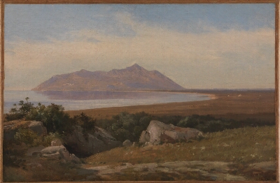 Monte Circeo Seen from the District of Terracina, Sonne, Jørgen V., 1830-1839