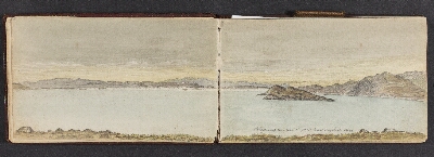 Kystlandskab med fjelde, Møller, Lars, 1883