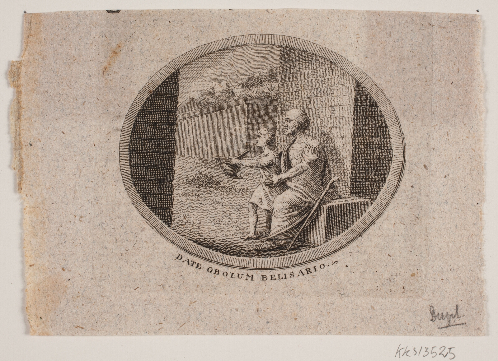Gerhard Ludvig Lahde, Vignet med gammel mand og et barn