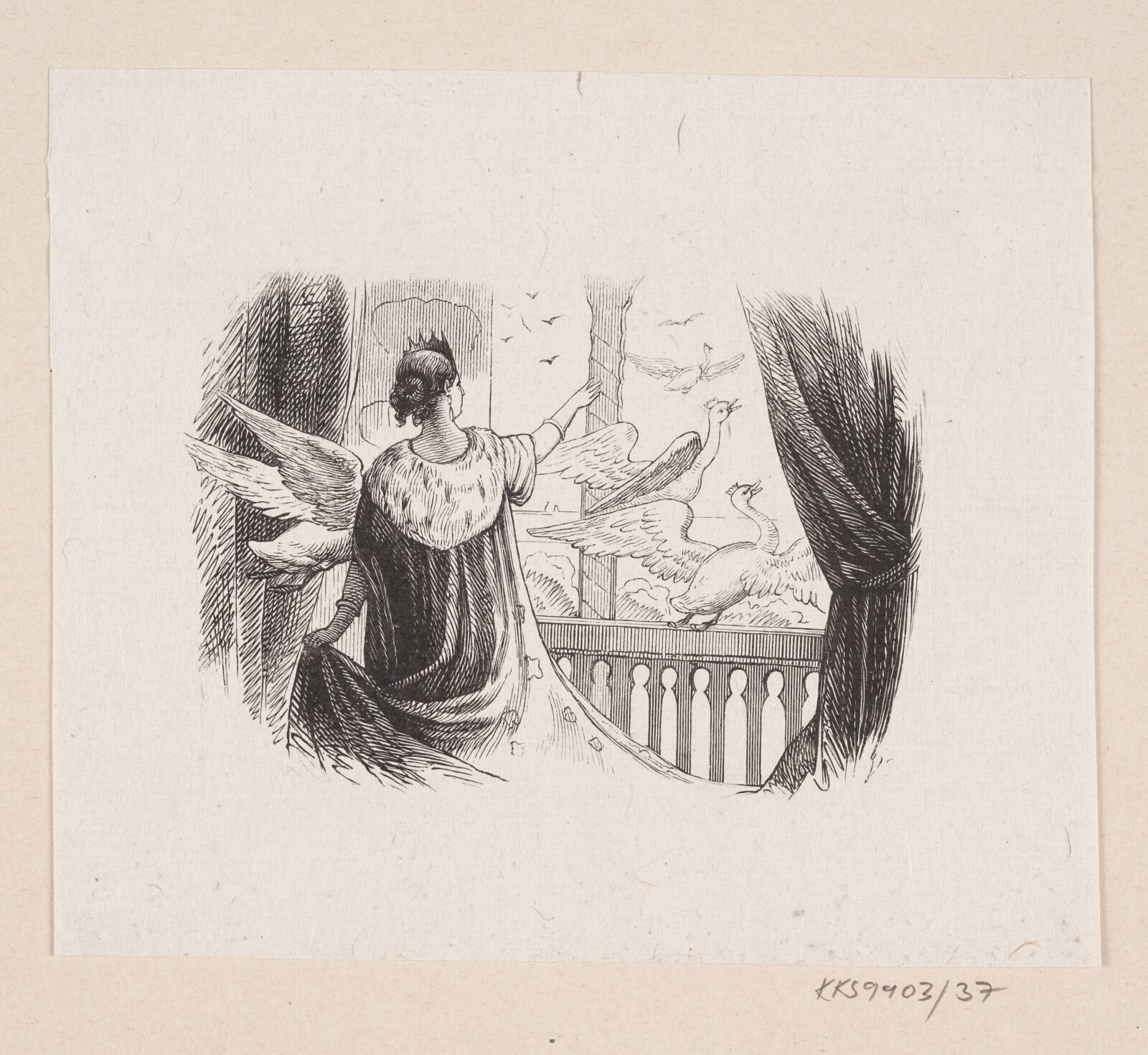H.P. Hansen, Illustration til "De vilde Svaner" i H.C. Andersen, "Eventyr og Historier", Bind 1