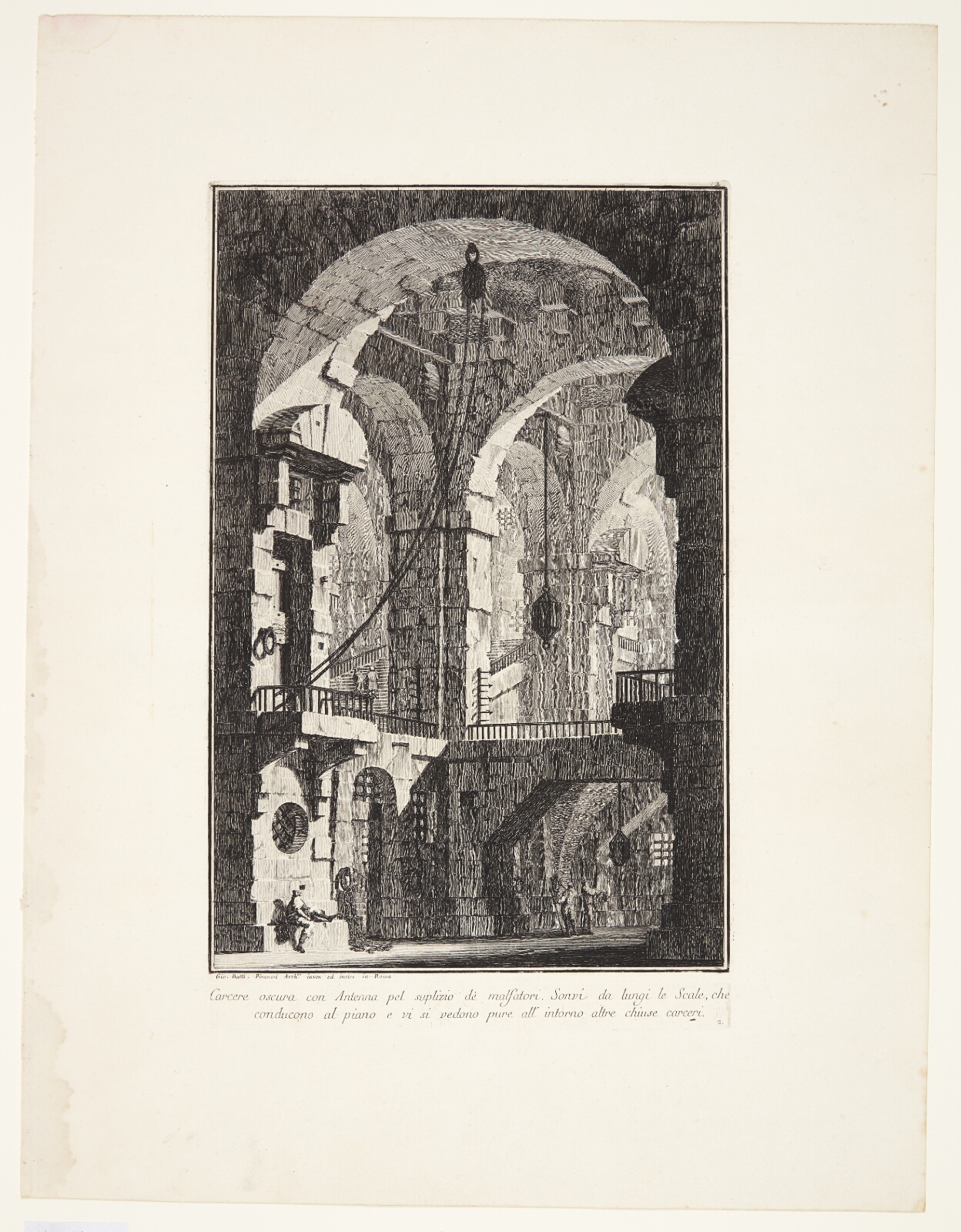 Giovanni Battista Piranesi, Mørkt fængsel med gård til afstraffelse af kriminelle ...