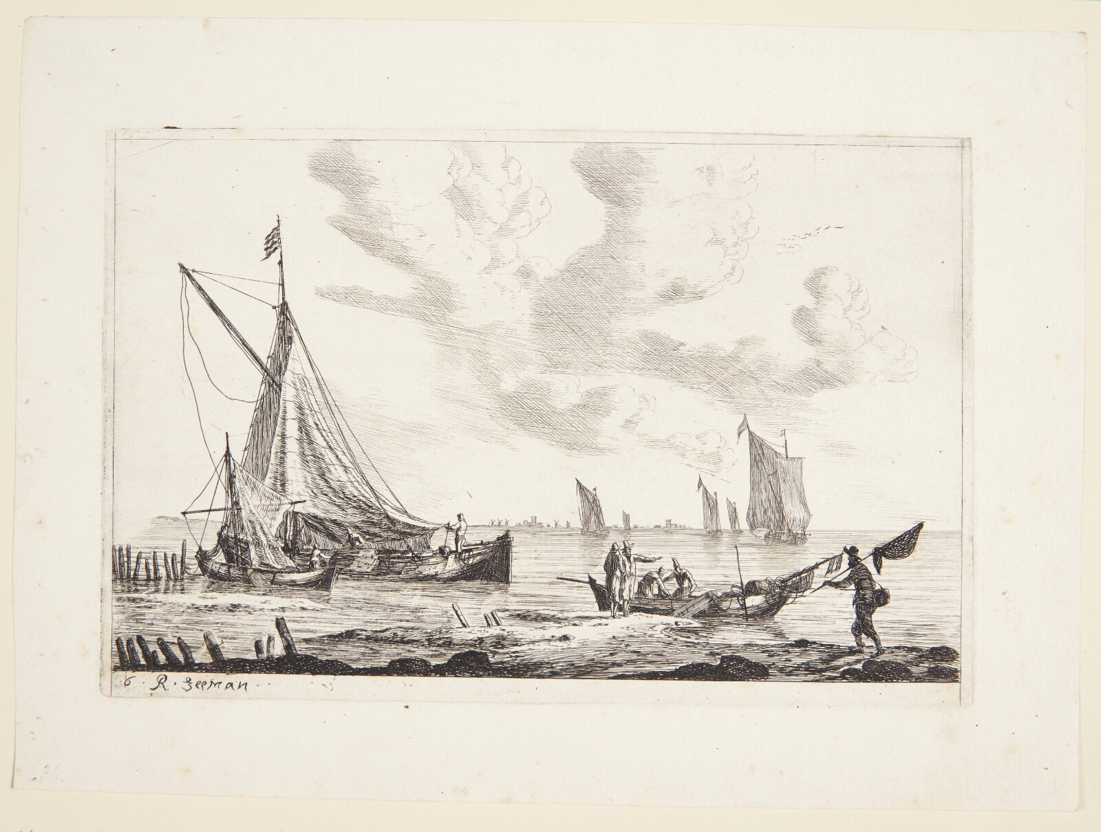 Reinier Zeeman, Fiskere og fiskerbåde ved en strand