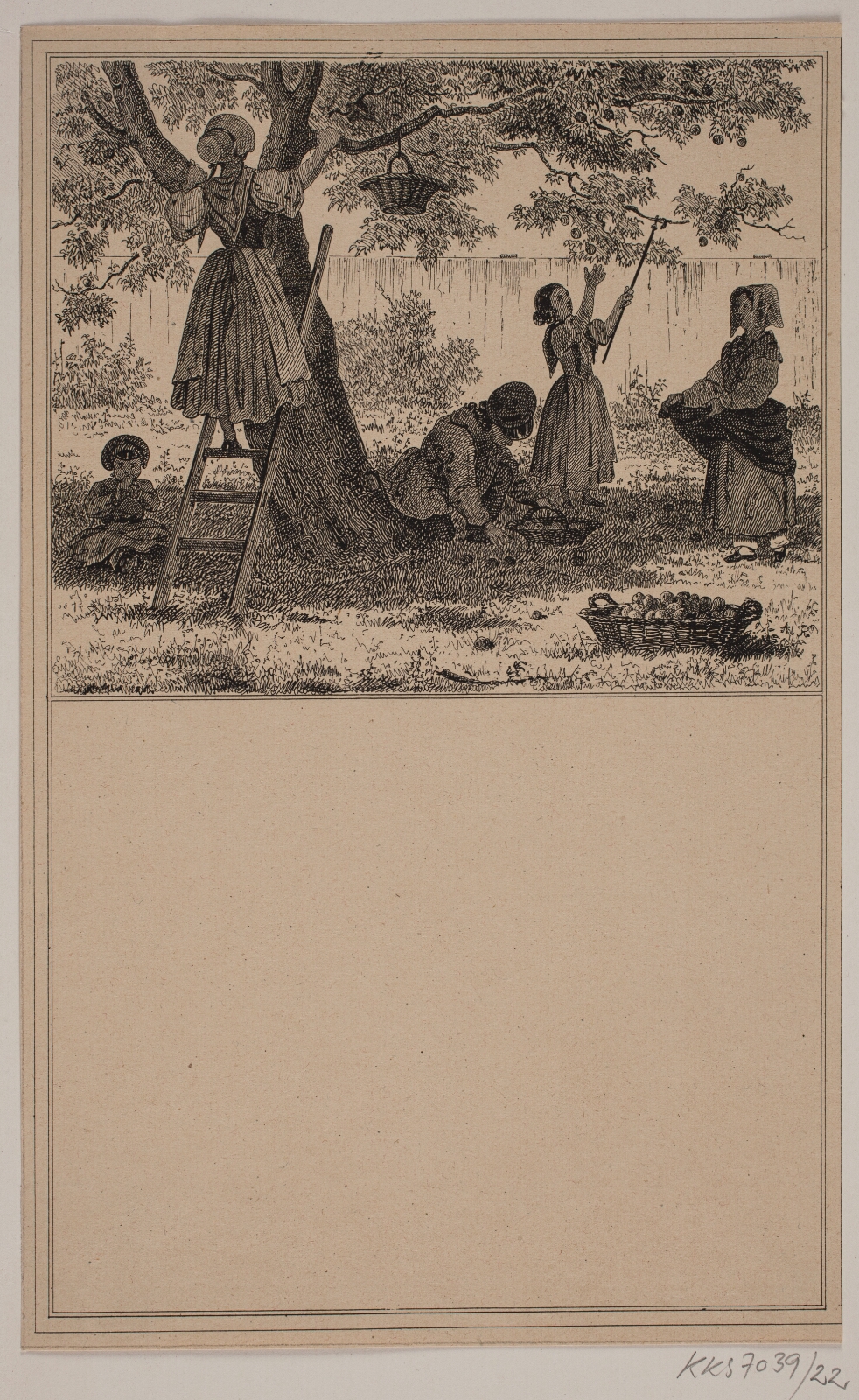 Adolph Kittendorff, Under æbletræet. Nr. 21 i Chr. Winther og M. Rørbye, "25 Billeder for små børn"