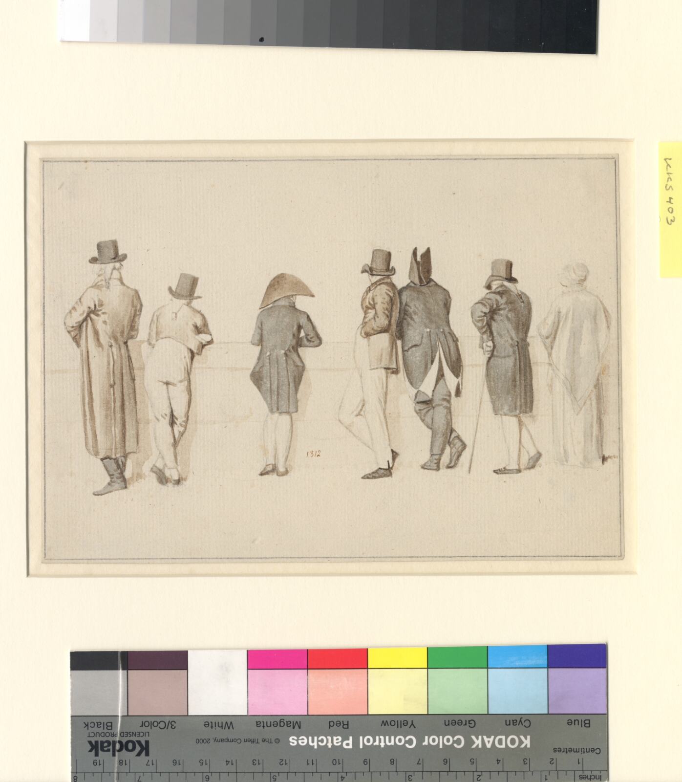 C.W. Eckersberg, Rygvendte figurer ved en Seinekaj, Paris