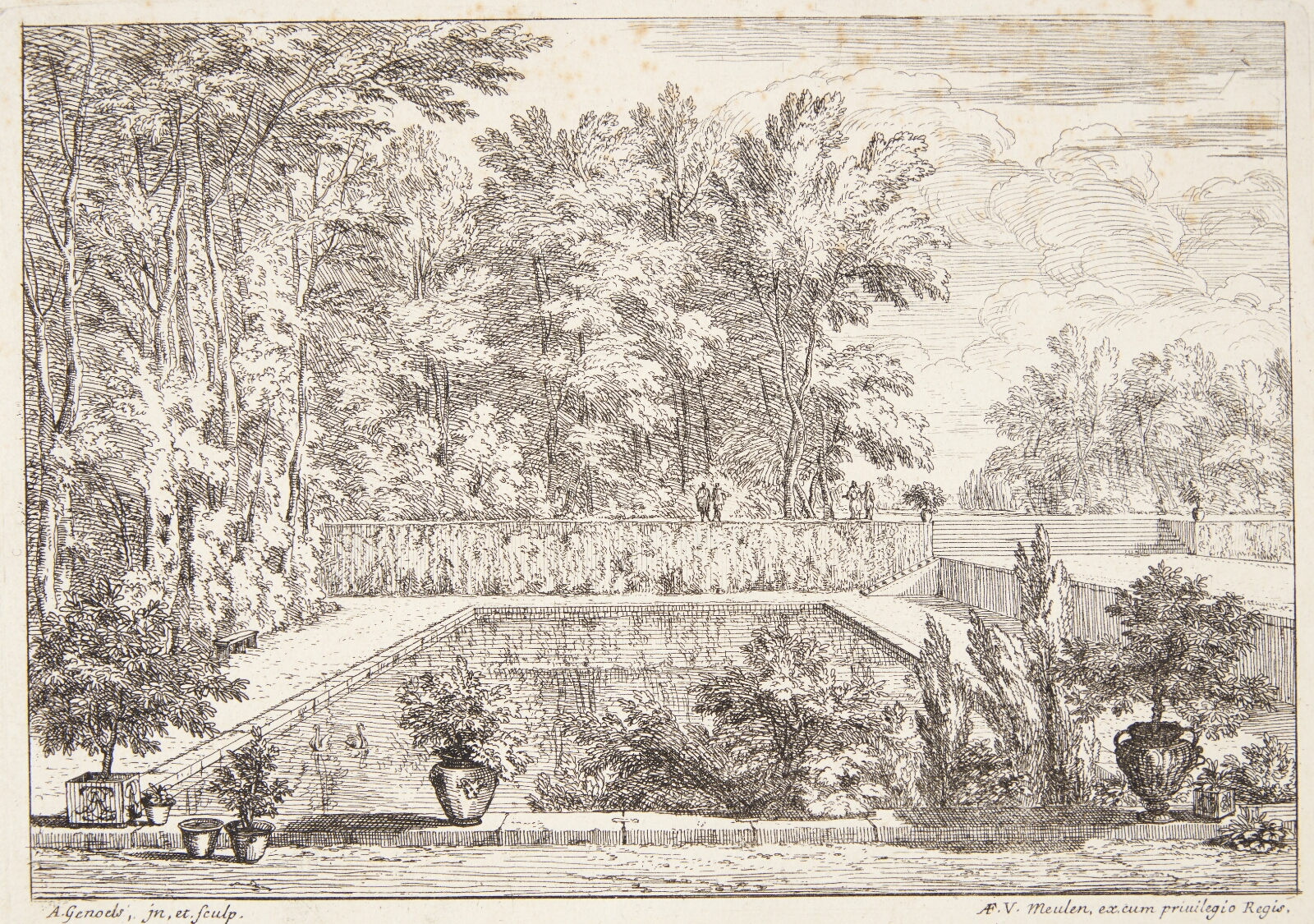 Abraham Genoels, Haveanlæg med bassin