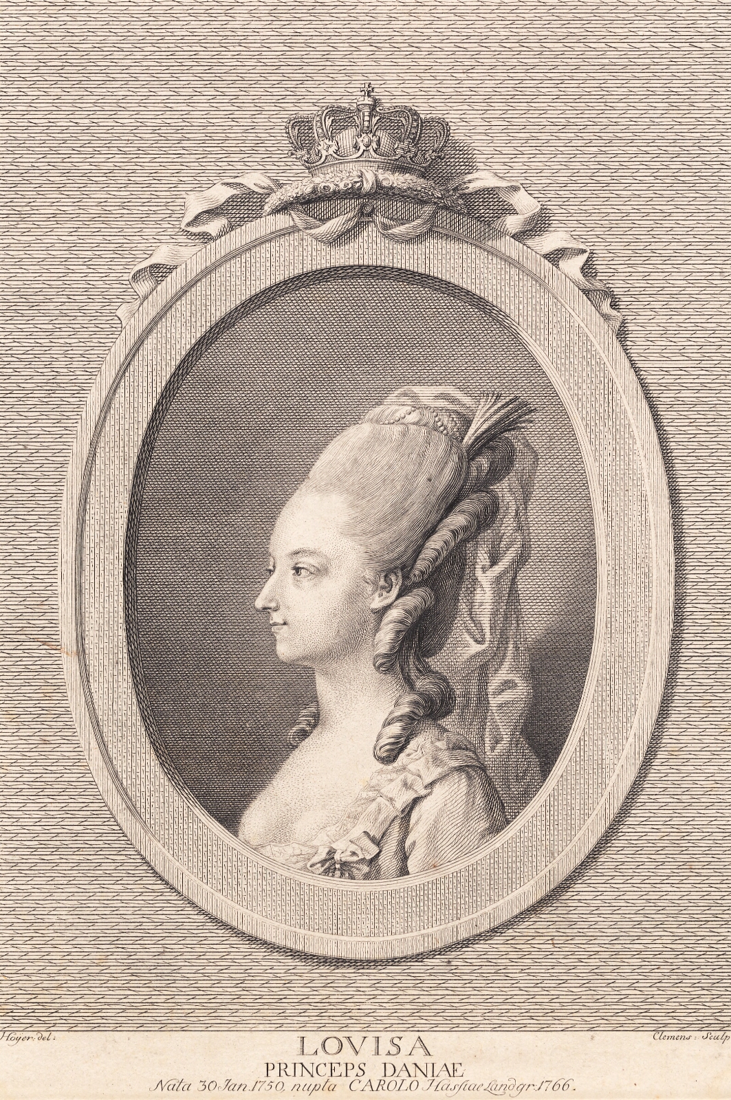 J.F. Clemens, Prinsesse Louise, gift med Carl af Hessen