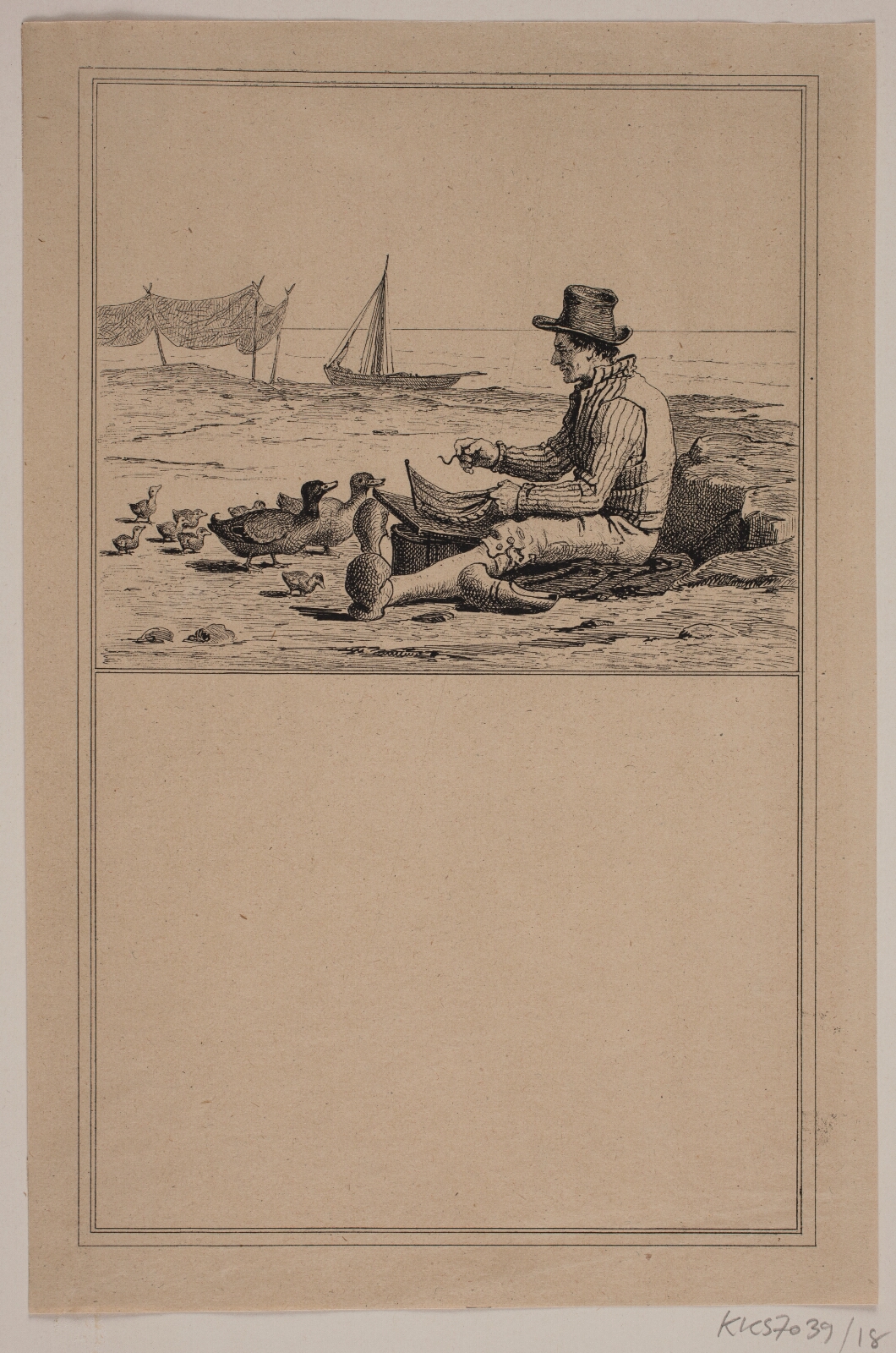 Adolph Kittendorff, Fiskeren og anden. Nr. 17 i Chr. Winther og M. Rørbye, "25 Billeder for små børn"