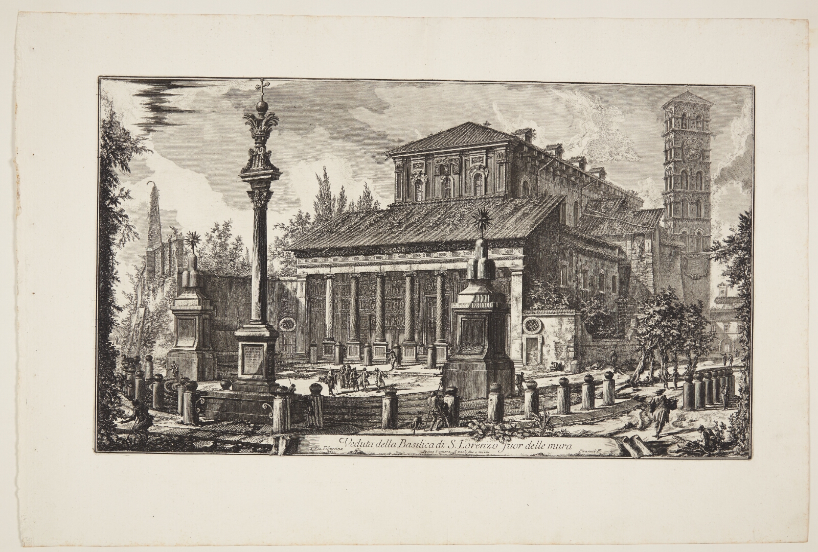 Giovanni Battista Piranesi, Basilica di Santa Maria Maggiore's facade med obelisken på Piazza dell' Esquilino i forgrunden