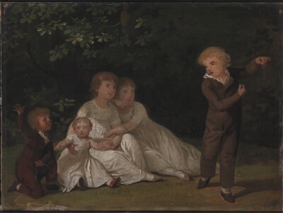 The Artist's Five Children in a garden. Study, Juel, Jens, 1801