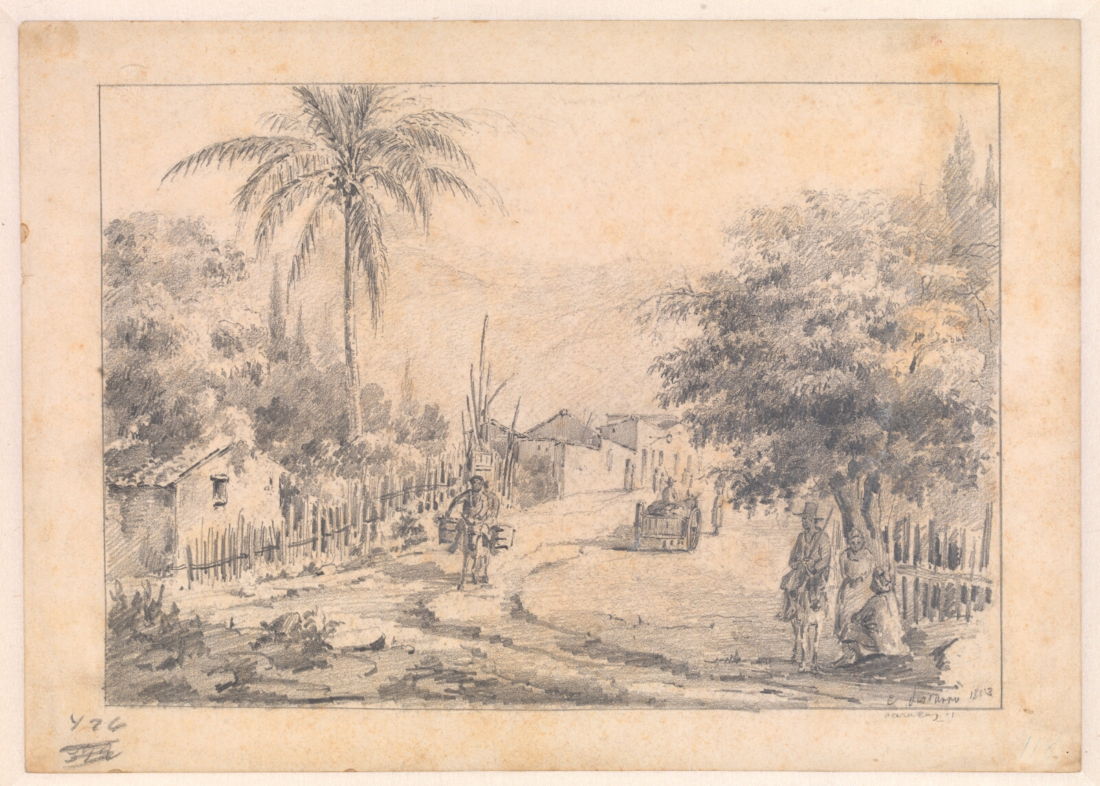 Camille Pissarro, En landsbygade, Venezuela (Caracas 1853)