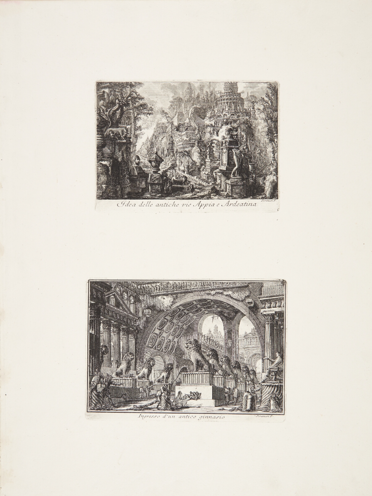 Giovanni Battista Piranesi, Fantasi over de antikke Via Appia og Via Ardeantina / Indgang til et gymnasium