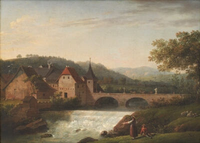 The Bridge and the Waterfall at Dornach, Switzerland