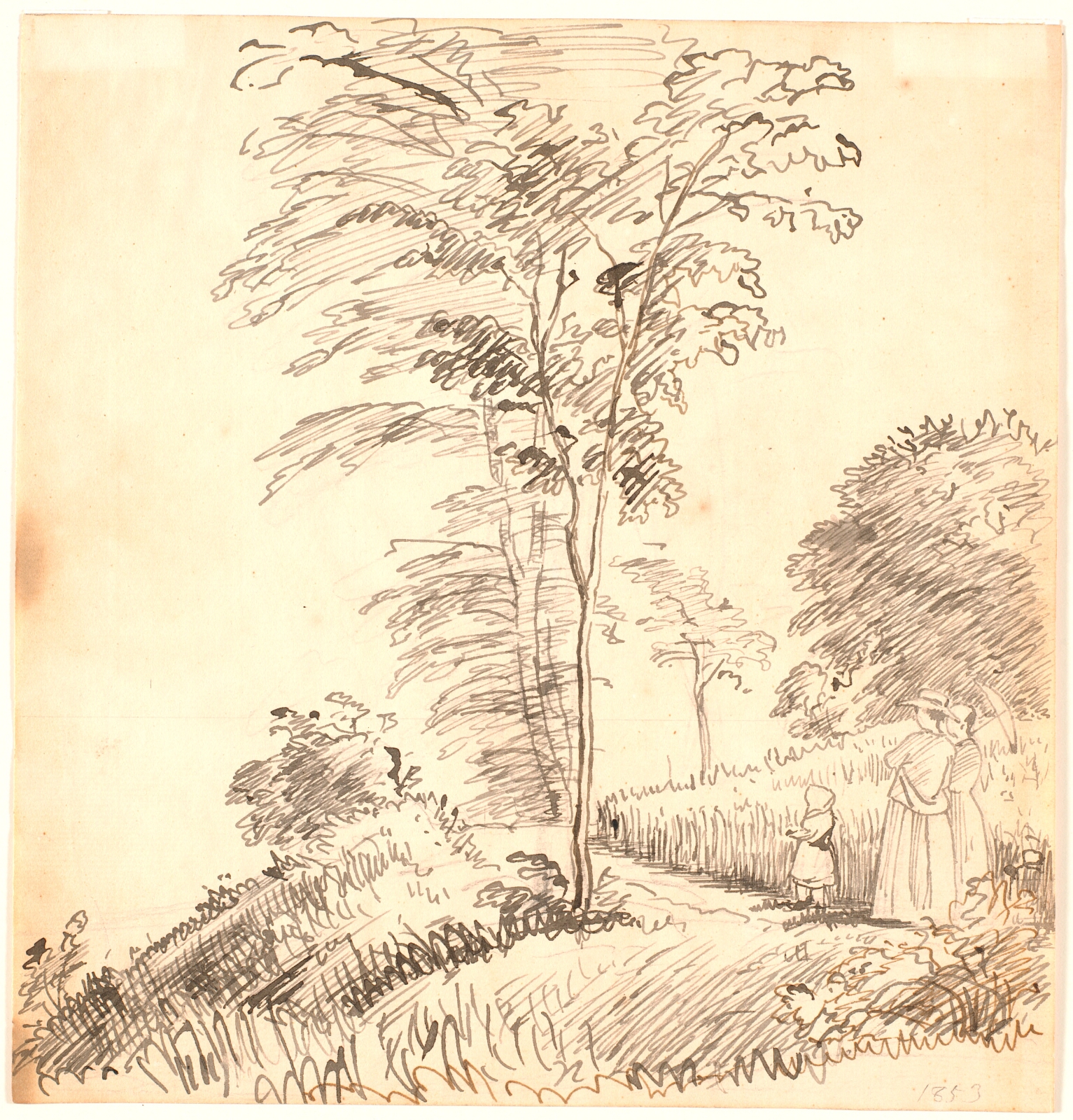 P.C. Skovgaard, Spadserende på sti (muligvis Vedbæk).