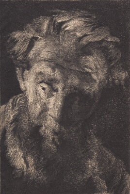 Gammel skægget mand, der ser til siden, Schwartz, Frans, 1898