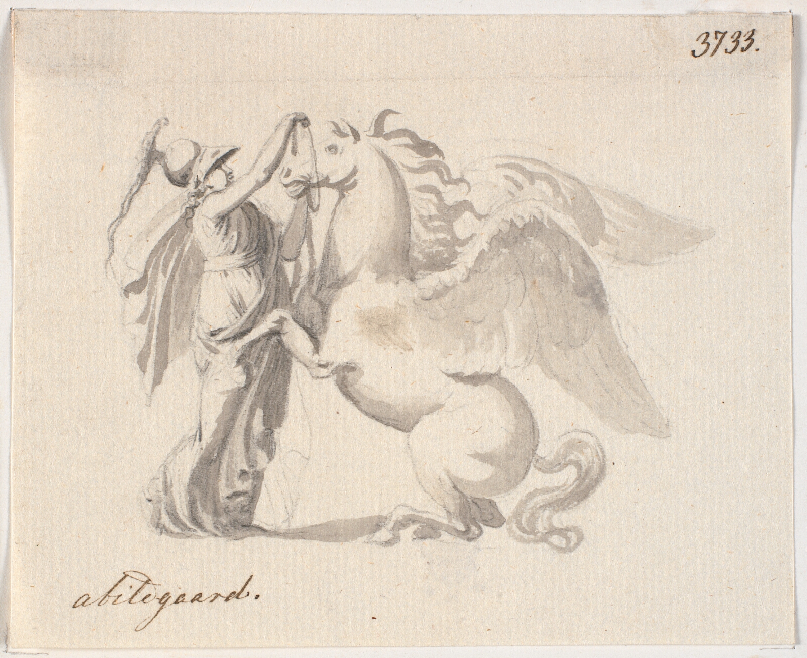 Nicolai Abildgaard, Athene lægger tømme på Pegasus