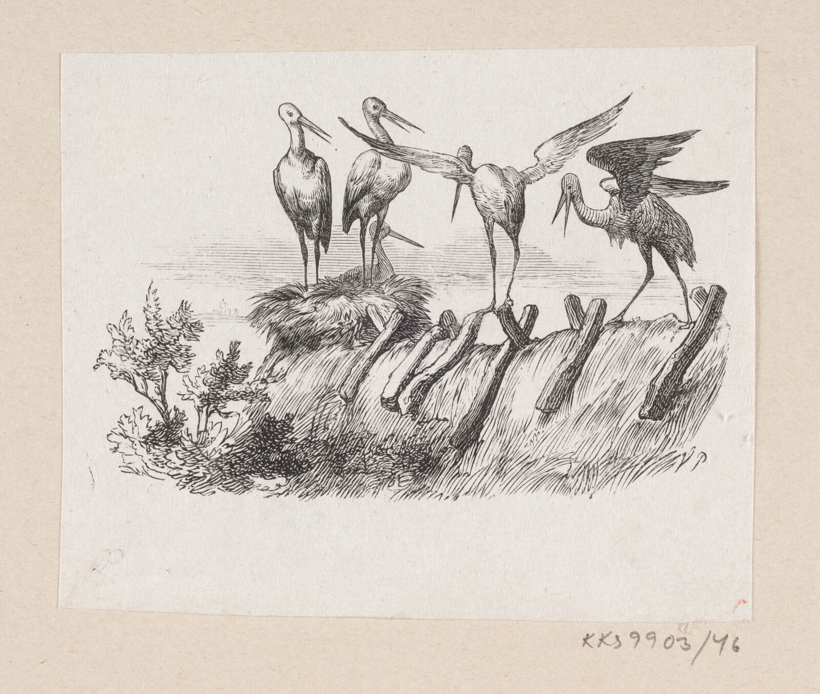 H.P. Hansen, Illustration til "Storkene" i H.C. Andersen, "Eventyr og Historier", Bind 1