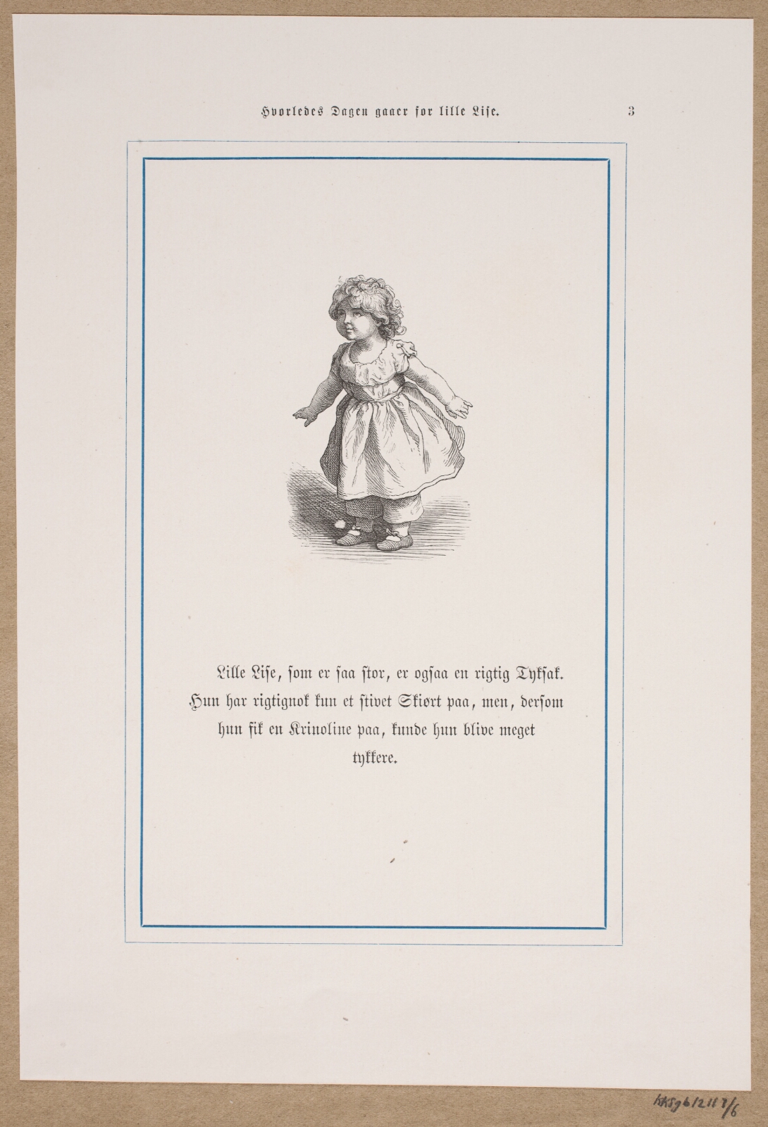 Lorenz Frølich, Illustration til "Hvorledes Dagen gaaer for Lille Lise"
