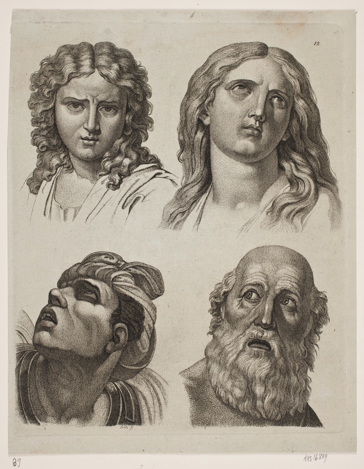 Gerhard Ludvig Lahde, Fire studiehoveder efter italienske billeder