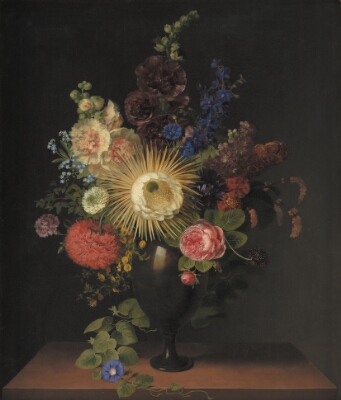 A Cactus Grandiflora and Other Flowers in a Porphyry Vase