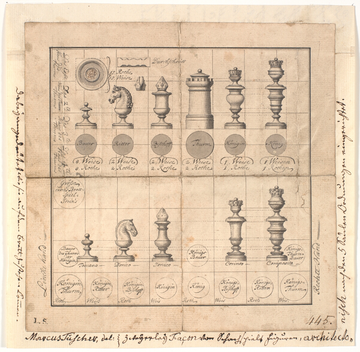 Brikker til et skakspil, 1743 – 1751, Marcus Tuscher | SMK Open